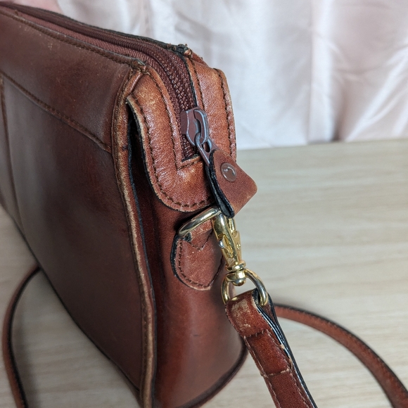 Braided Cognac Brown Leather Purse Etienne Aigner - Picture 12 of 14